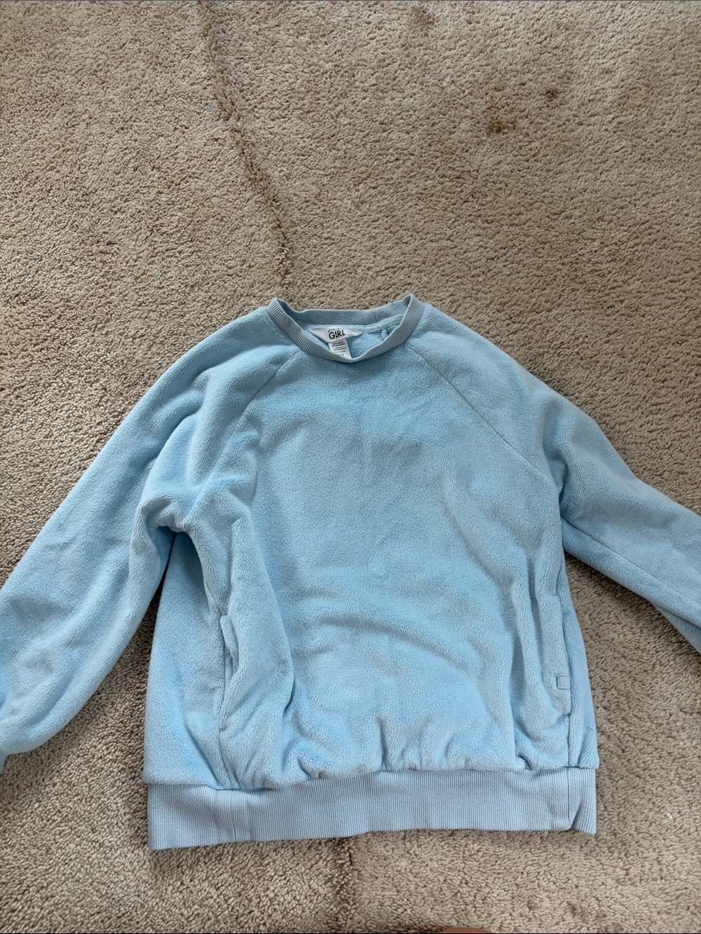 Athleta Light Blue Kids Fleece Crewneck